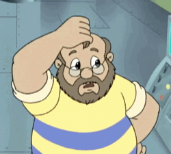 Animated Fat Guy Scratching His Head GIF