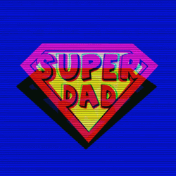 Animated Fatherls Day Celebration Super Dad Logo GIF