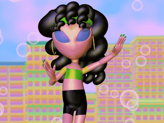 Animated Female Alien Doing Salsa GIF