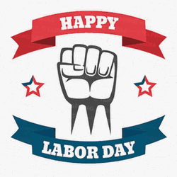 Animated Fist Good Morning Happy Labor Day  GIF