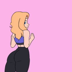 Animated Fit Woman In Yoga Pants GIF