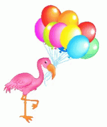 Animated Flamingo Balloons GIF
