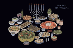 Animated Food Happy Hanukkah GIF