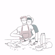 Animated Gay Love Couple Baking Kiss Sticker  GIF