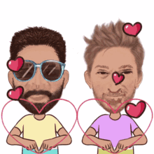 Animated Gay Love Couple Heart Sign Sticker  GIF