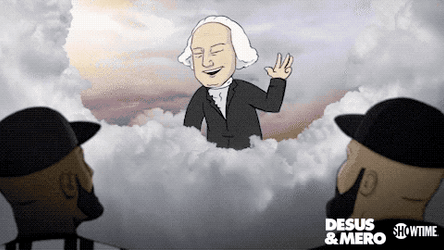 Animated George Washington Talking In Heaven GIF