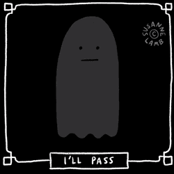Animated Ghost Says I'll Pass GIF