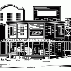 Animated Ghost Town And Tumbleweed GIF