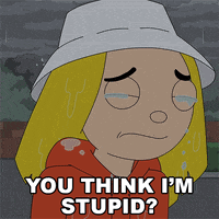 Animated Girl Asking If She Is Stupid  GIF