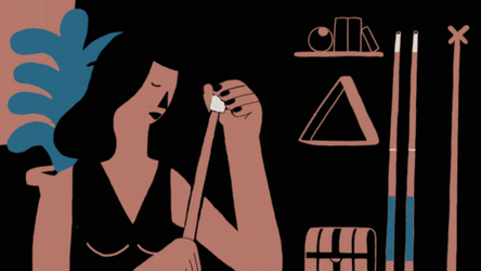 Animated Girl Billiard Chalk GIF