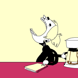 Animated Girl Drinking Lots Of Monday Coffee GIF