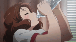 Animated Girl Drinking Water GIF