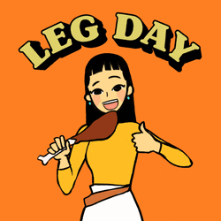 Animated Girl Eats Single Leg Deadlift GIF