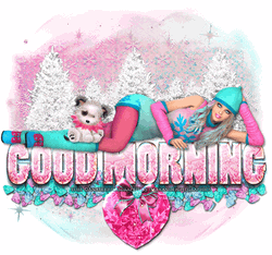 Animated Girl Greeting Good Morning Winter