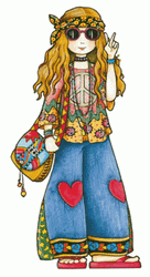 Animated Girl Hippie GIF