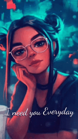 Animated Girl I Need You GIF
