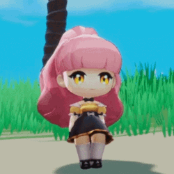 Animated Girl Pink Hair Rock Paper Scissors GIF