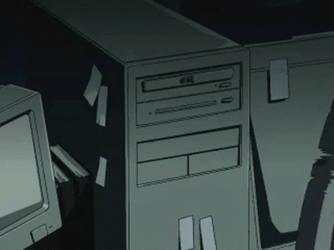 Animated Girl Smashing Computer GIF