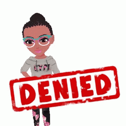 Animated Girl Stamp Denied GIF