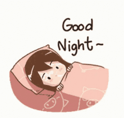 Animated Girl Turning To Say Good Night GIF