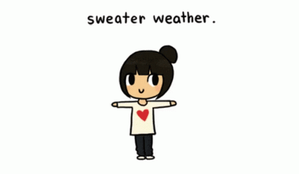 Animated Girl Wearing Different Sweater Weather GIF