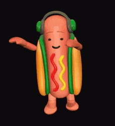 Animated Glizzy Hotdog With Face GIF
