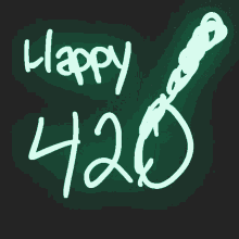 Animated Glowing Cannabis Culture Happy 420 Celebration  GIF