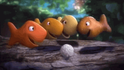 Animated Goldfish Laughing And Being Shocked GIF