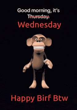 Animated Good Morning Wednesday Dancing Monkey GIF