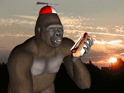 Animated Gorilla With Hotdog