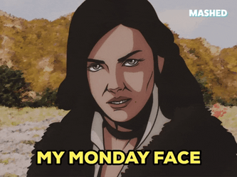 Animated Grumpy Monday Face GIF