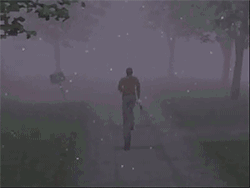 Animated Guy Runs Away From The Mist GIF