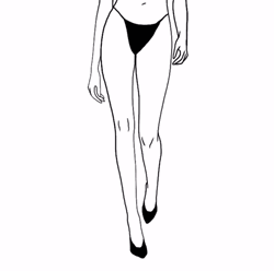 Animated Half Body Wearing Black Thong GIF