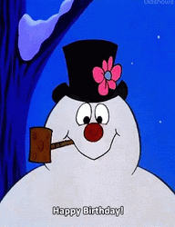 Animated Happy Birthday Frosty The Snowman GIF