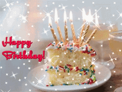 Animated Happy Birthday Slice Cake