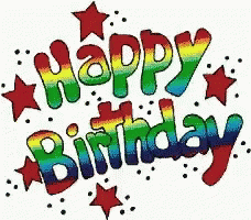 Animated Happy Birthday Text Celebration GIF