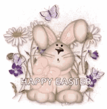 Animated Happy Easter Bunny Moving Ears