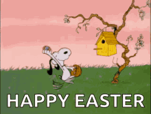 Animated Happy Easter Snoopy And Woodstock Peanuts