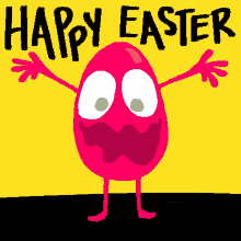 Animated Happy Easter Talking Pink Egg
