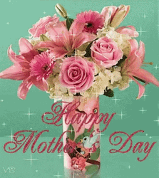 Animated Happy Mothers Day Pink Roses GIF