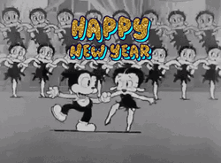 Animated Happy New Year With Betty Boop Bimbo's Initiation GIF