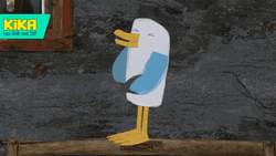 Animated Happy Seagull Laughing Art  GIF
