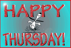 Animated Happy Thursday Dog Glitters Sparkling GIF