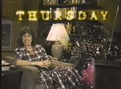 Animated Happy Thursday Fireworks Celebration Vintage Footage GIF