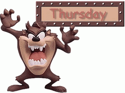 Animated Happy Thursday Looney Tunes Taz GIF