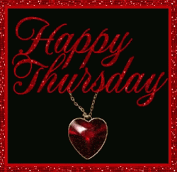 Animated Happy Thursday Red Heart Locket Love GIF