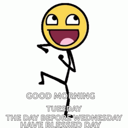 Animated Happy Tuesday Excited Emoji GIF 