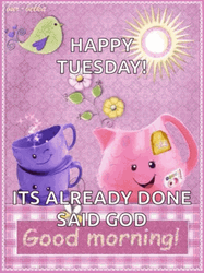 Animated Happy Tuesday Tea Cups