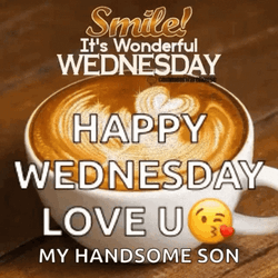 Animated Happy Wednesday Coffee Cup GIF