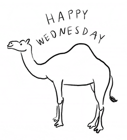 Animated Happy Wednesday Drawing Camel GIF